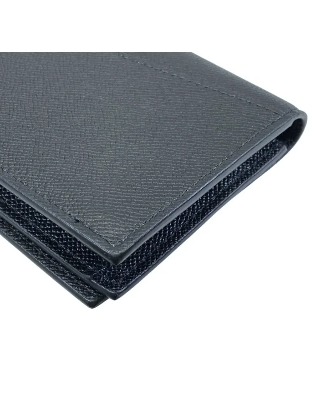 Bvlgari Card Slot Business Pass Case Fixed Era Leather Black Compact Capacity